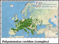 Verbreitung Polyommatus coridon
